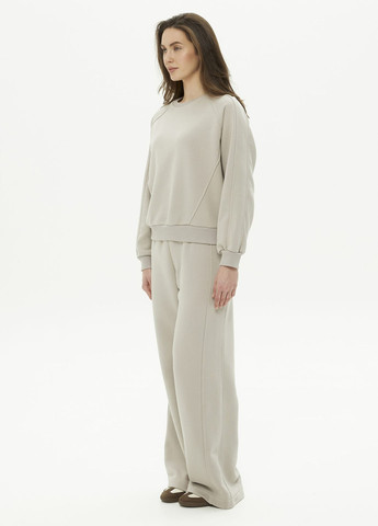 Серо-бежевый свитшот Fashion однотонный без декора (367049598)