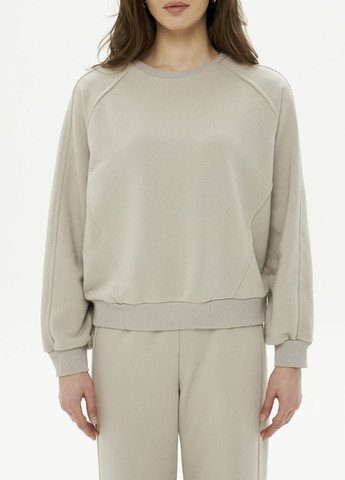 Серо-бежевый свитшот Fashion однотонный без декора (367049598)