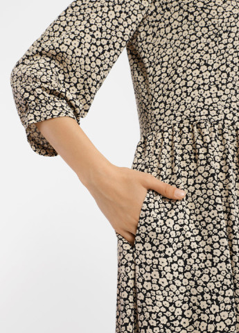 Бежевое кэжуал платье Promin с цветочным принтом