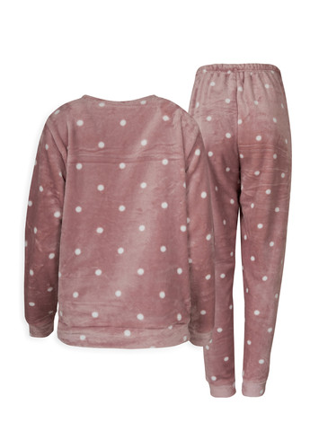 Розово-коричневая зимняя пижама (свитшот, брюки) dexter's