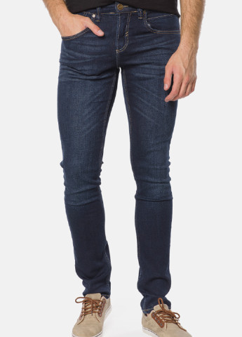 Джинси MR 520 середня талія темно-сині джинсові