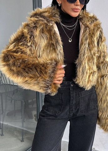 Коричнева зимня куртка куртка-піджак SHEIN