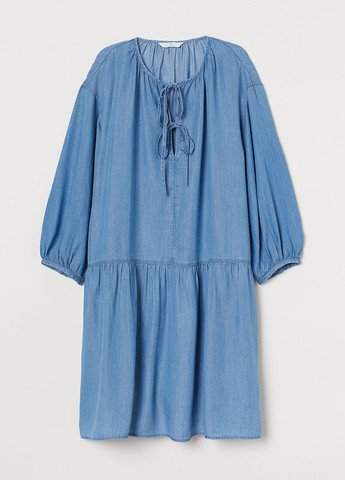 Темно-блакитна джинсова сукня H&M однотонна