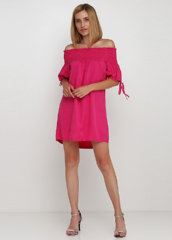 Рожева кежуал сукня з відкритими плечима Made in Italy однотонна