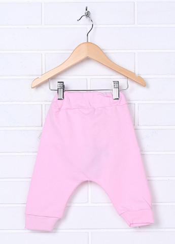 Розовые кэжуал демисезонные со средней талией брюки Bebemania