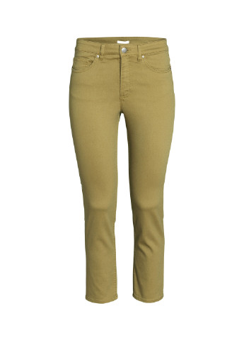 Оливковые демисезонные прямые джинсы H&M