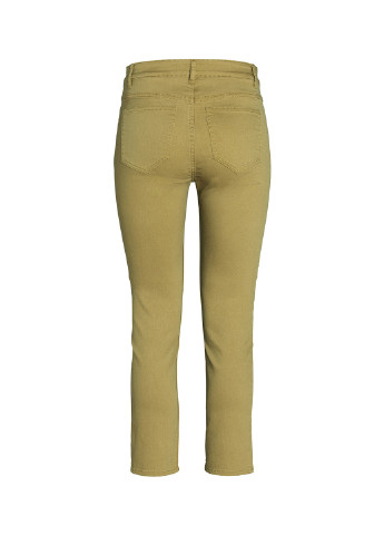 Джинси H&M прямі однотонні оливкові джинсові бавовна
