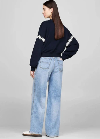 Темно-синій світшот Tommy Jeans однотонний вишивка (315050530)