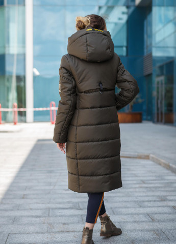 Оливковая (хаки) зимняя куртка-пальто одри MioRichi