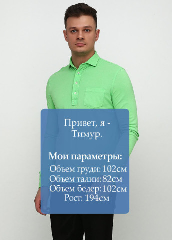 Салатовая футболка-поло для мужчин Ralph Lauren однотонная