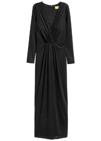 Чорна вечірня плаття, сукня на запах H&M однотонна