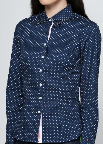 Темно-синяя кэжуал рубашка в горошек Tommy Hilfiger с длинным рукавом