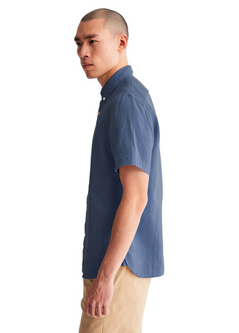 Синяя кэжуал рубашка с логотипом Timberland