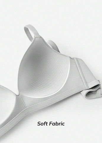 Светло-серый бралетт бюстгальтер SHEIN без косточек полиамид