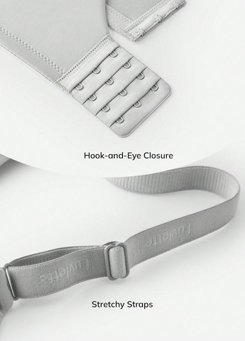 Светло-серый бралетт бюстгальтер SHEIN без косточек полиамид