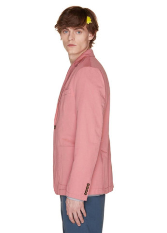 Пиджак United Colors of Benetton однотонный розовый кэжуал лен