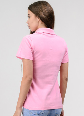 Розовая женская футболка-поло Go Fitness с логотипом