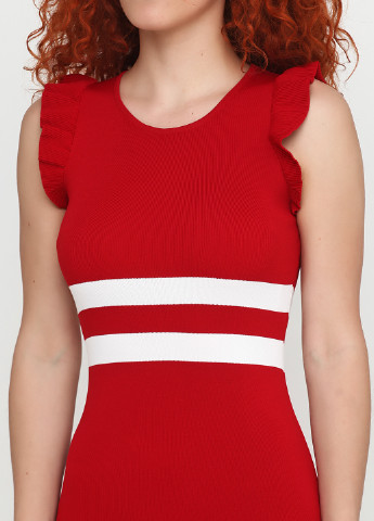 Красное кэжуал платье Vince Otto в полоску