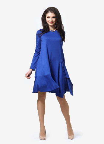 Синее кэжуал платье а-силуэт FEM однотонное