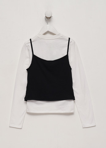 Черно-белый демисезонный комплект (лонгслив, майка) H&M