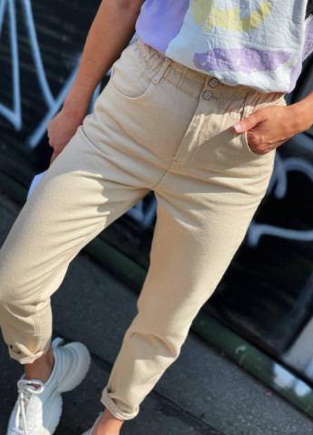 Бежевые демисезонные стильные женские джинсы No Brand
