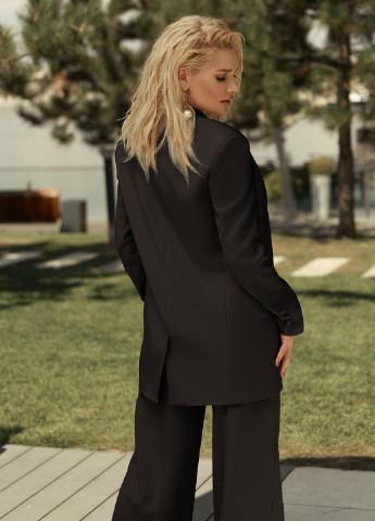 Черный женский базовый черный пиджак Gepur однотонный - демисезонный