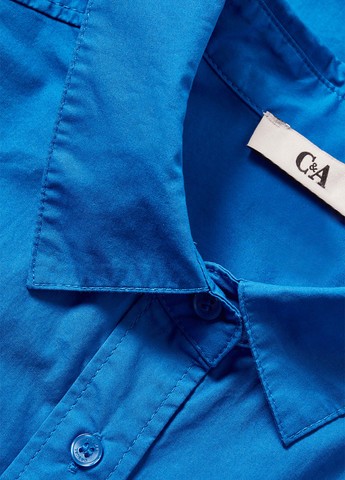 Синяя кэжуал рубашка однотонная C&A