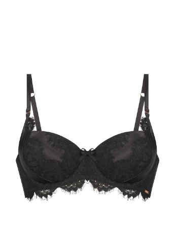 Чорний балконет бюстгальтер Hunkemoller без кісточок поліамід