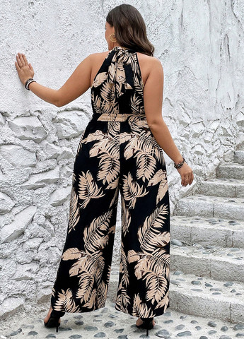 Комбінезон Emery Rose комбінезон-брюки малюнок чорний кежуал поліестер