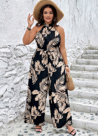 Комбінезон Emery Rose комбінезон-брюки малюнок чорний кежуал поліестер