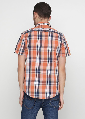 Оранжевая кэжуал рубашка в клетку Canda с коротким рукавом