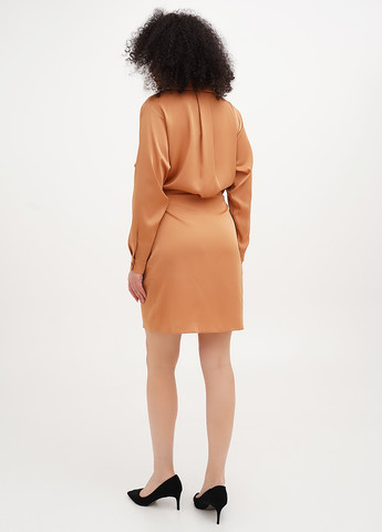 Бронзовое кэжуал платье рубашка Vicolo однотонное