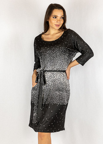 Темно-сіра кежуал сукня Time of Style з абстрактним візерунком