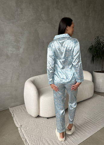 Блакитна всесезон піжама (сорочка, штани) сорочка + брюки NOVA VEGA