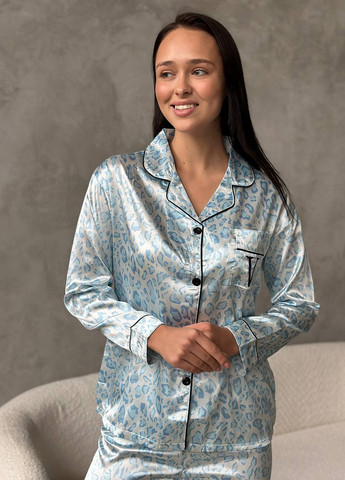 Блакитна всесезон піжама (сорочка, штани) сорочка + брюки NOVA VEGA