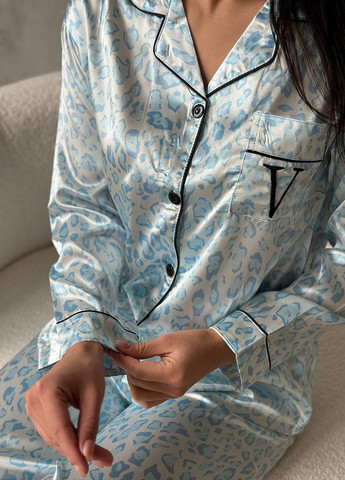 Блакитна всесезон піжама (сорочка, штани) сорочка + брюки NOVA VEGA