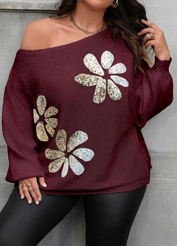 Бордовый демисезонный джемпер джемпер SHEIN