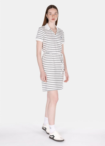 Молочное кэжуал платье поло Colin's в полоску