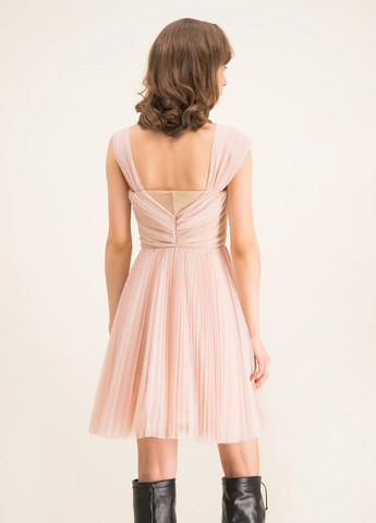 Светло-розовое вечернее платье плиссированное Pinko однотонное