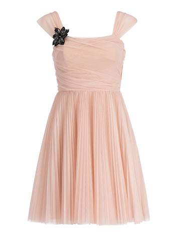 Светло-розовое вечернее платье плиссированное Pinko однотонное