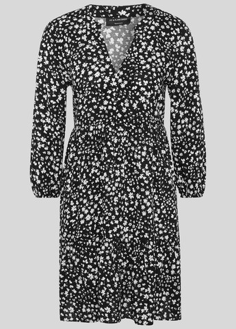 Черно-белое кэжуал платье а-силуэт C&A с цветочным принтом