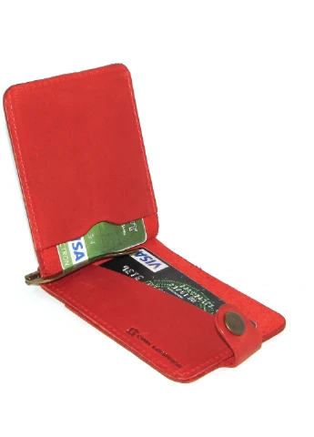 Подарочный набор №6 (зажим + обложка на права, ID паспорт) красный DNK Leather (253933664)