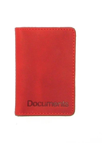 Подарочный набор №6 (зажим + обложка на права, ID паспорт) красный DNK Leather (253933664)