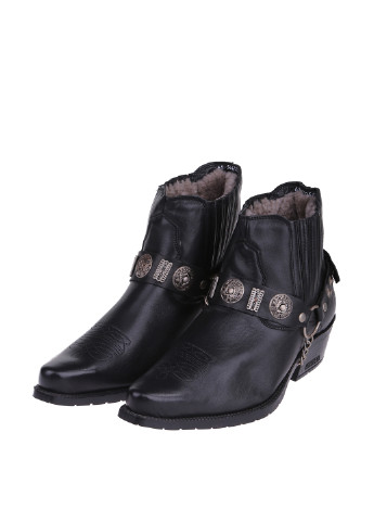 Черные зимние ботинки казаки Etor