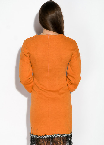 Оранжевое коктейльное платье футляр Family меланжевое