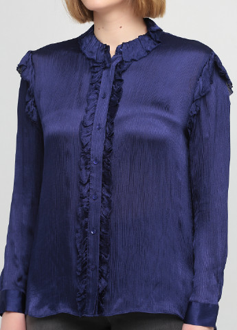 Темно-синя демісезонна блуза Massimo Dutti