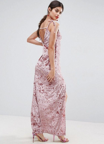 Темно-розовое вечернее платье платье-комбинация Asos однотонное