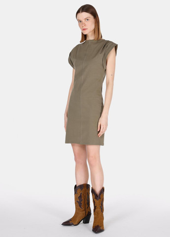 Оливковое (хаки) кэжуал платье Colin's однотонное