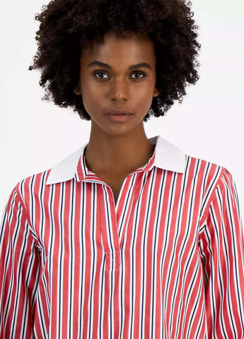 Красная кэжуал рубашка в полоску Tommy Hilfiger