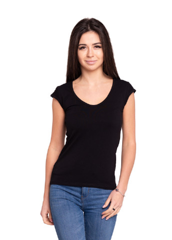 Черная всесезон футболка женская Наталюкс 41-2323